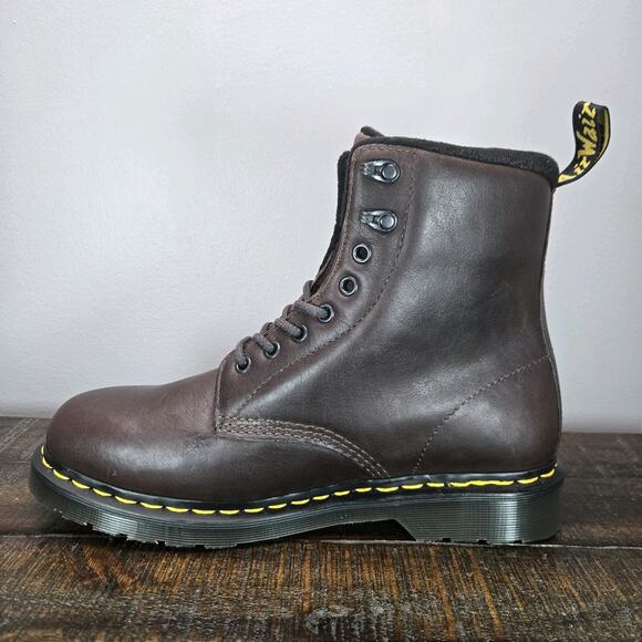 NEW Dr. Doc Martens 1460 Pascal Mens Size 9 Leather Combat Boots WarmWair Brown - Picture 6 of 12